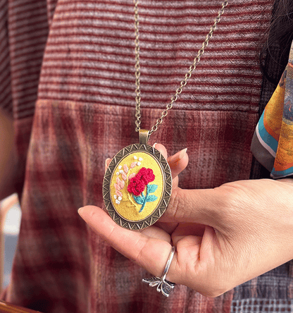 Flower Embroidered Sweater Pendant DIY Kit
