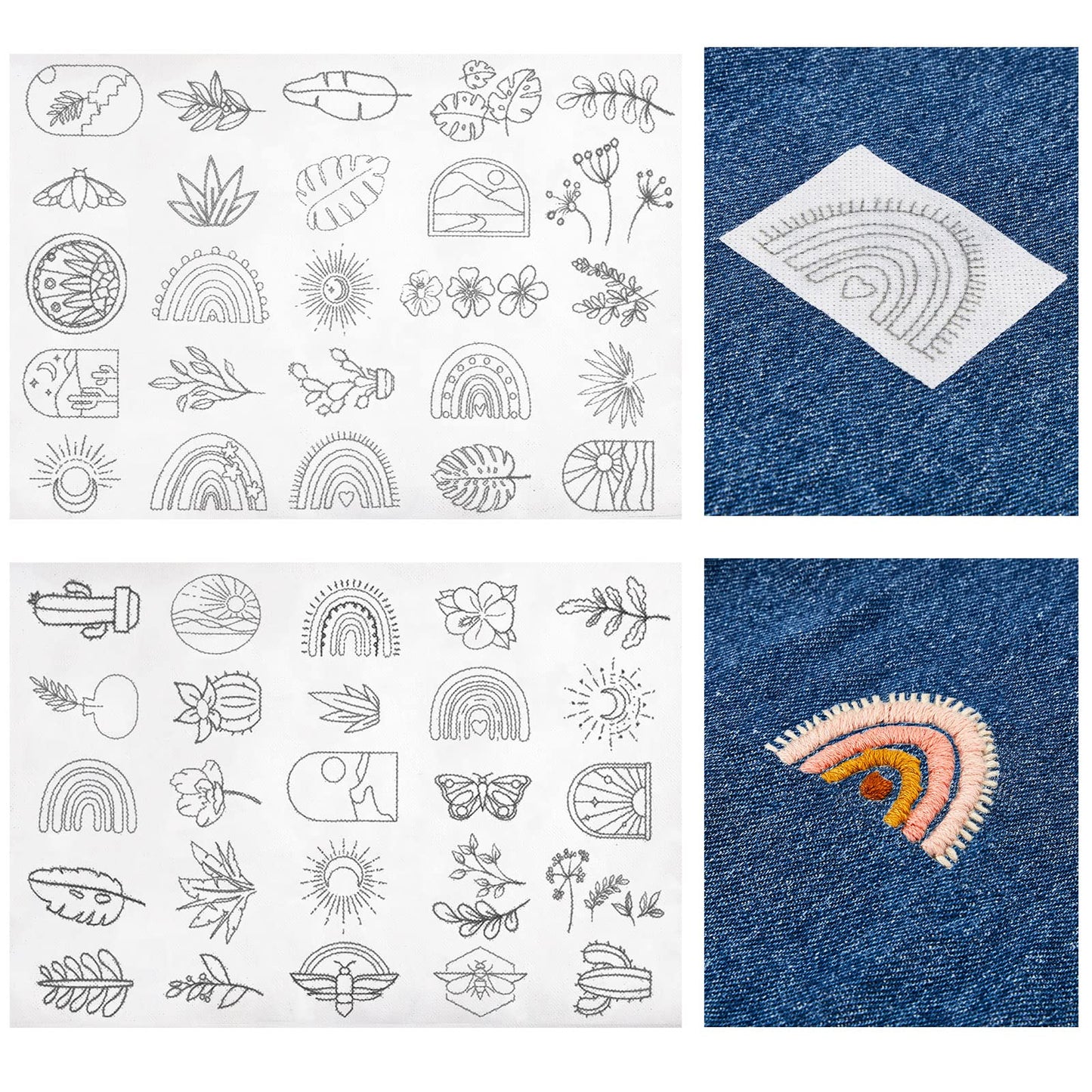 Water Soluble Flower Patterns for Embroidery (50 Pcs/Set)