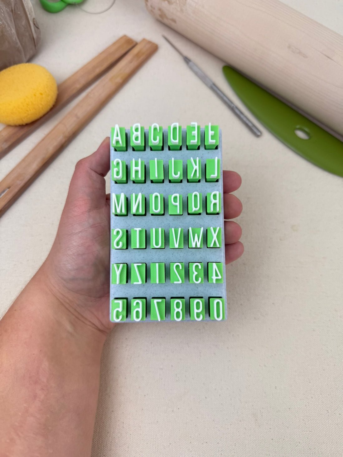 🔥LAST DAY 49% OFF-Uppercase and Lowercase Alphabet & Number Clay Stamp Sets