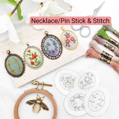Flower Embroidered Sweater Pendant DIY Kit