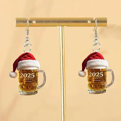 🎅🍺2025 Christmas Beer Cup Earrings
