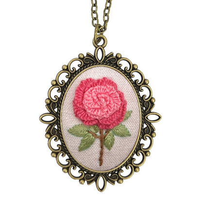 Flower Embroidered Sweater Pendant DIY Kit