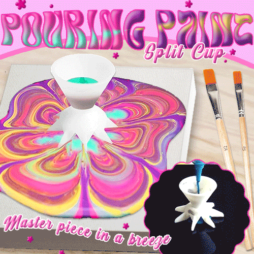 🎨Pouring Paint Flower Split Art Cup(3 PCS)