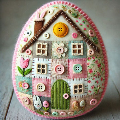 [Handmade] Patchwork Felt Egg House DIY Kit