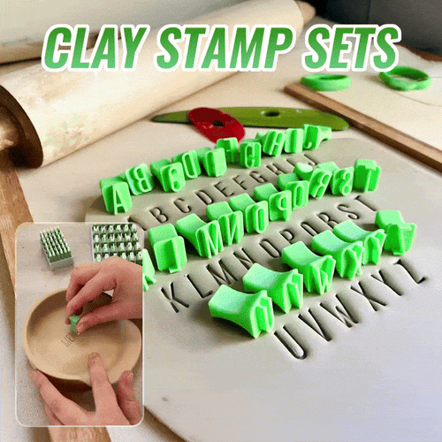 🔥LAST DAY 49% OFF-Uppercase and Lowercase Alphabet & Number Clay Stamp Sets